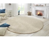 BT Carpet - Hanse Home koberce Kusový koberec Wolly kruh - 133x133 (průměr) kruh cm Bílá, Střední (80x160 - 164x240), Syntetický (umělý)
