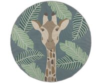 Flair Rugs koberce Kusový koberec Dauntless Eric Giraffe Blue – na ven i na doma - 160x160 (průměr) kruh cm Vícebarevná, Střední (80x160 - 164x240), Syntetický (umělý)