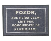 GDmats koberce Rohožka Líný pes 40x60 cm - na ven i na doma - 40x60 cm Šedá, Malé (80x150 cm a menší), Syntetický (umělý)