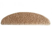 Vopi koberce Nášlapy na schody Color shaggy béžový půlkruh - 28x65 půlkruh (rozměr včetně ohybu) Béžová, Syntetický (umělý)