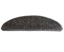 Vopi koberce Nášlapy na schody Color shaggy šedý půlkruh - 28x65 půlkruh (rozměr včetně ohybu) Šedá, Syntetický (umělý)