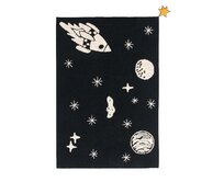 Lorena Canals koberce Přírodní koberec, ručně tkaný Universe - 140x200 cm Černá, Střední (80x160 - 164x240), Přírodní