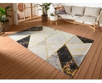 Hanse Home Collection koberce Kusový koberec Flair Noble Black Grey Gold - 80x165 cm Žlutá, Velké (190x270 cm a větší), Syntetický (umělý)