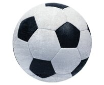 Dywany Łuszczów Dětský kusový koberec Bambino 2139 Football - 80x80 (průměr) kruh cm Černobílá, Střední (80x160 - 164x240), Syntetický (umělý)