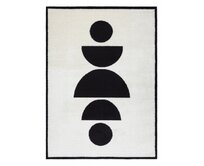 Dywany Łuszczów Kusový koberec Mode 8598 geometric cream/black - 140x190 cm Bílá, Velké (190x270 cm a větší), Syntetický (umělý)