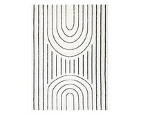 Dywany Łuszczów Kusový koberec Mode 8494 geometric cream/black - 80x150 cm Bílá, Velké (190x270 cm a větší), Syntetický (umělý)