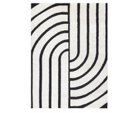 Dywany Łuszczów Kusový koberec Mode 8631 geometric cream/black - 80x150 cm Bílá, Velké (190x270 cm a větší), Syntetický (umělý)
