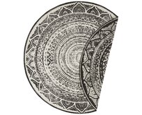 NORTHRUGS - Hanse Home koberce Kusový koberec Twin Supreme Siruma Black/Cream kruh – na ven i na doma - 200x200 (průměr) kruh cm Černobílá, Střední (80x160 - 164x240), Syntetický (umělý)