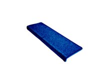 Vopi koberce Nášlapy na schody Eton modrý obdélník - 24x65 obdélník (rozměr včetně ohybu) Modrá, Syntetický (umělý)