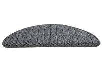 Vopi koberce Nášlapy na schody Udinese šedý půlkruh - 24x65 půlkruh (rozměr včetně ohybu) Šedá, Syntetický (umělý)