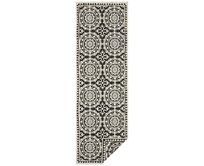 NORTHRUGS - Hanse Home koberce Běhoun Twin Supreme Black/Cream – na ven i na doma - 80x350 cm Černobílá, Velké (190x270 cm a větší), Syntetický (umělý)