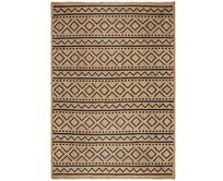 Flair Rugs koberce Kusový koberec Printed Jute Luis Natural/Black - 200x290 cm Béžová, Velké (190x270 cm a větší), Přírodní