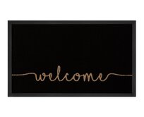 Hanse Home Collection koberce Protiskluzová rohožka Welcome Anthracite Creme - na ven i na doma - 45x75 cm Šedá, Malé (80x150 cm a menší), Syntetický (umělý)