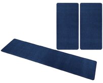 Hanse Home Collection koberce Kobercová sada Nasty 104447 Darkblue - 3 díly: 70x140 cm (2x), 70x240 cm (1x) cm Modrá, Střední (80x160 - 164x240), Syntetický (umělý)