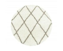 Ayyildiz koberce Kusový koberec Alvor Shaggy 3401 cream kruh - 200x200 (průměr) kruh cm Bílá, Střední (80x160 - 164x240), Syntetický (umělý)