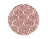 Ayyildiz koberce Kusový koberec Salsa Shaggy 3201 rose kruh - 80x80 (průměr) kruh cm Růžová, Střední (80x160 - 164x240), Syntetický (umělý)