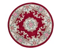 Flair Rugs koberce Ručně všívaný kusový koberec Lotus premium Red kruh - 120x120 (průměr) kruh cm Červená, Malé (80x150 cm a menší), Přírodní