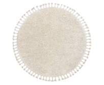 Dywany Łuszczów Kusový koberec Berber 9000 cream kruh - 120x120 (průměr) kruh cm Bílá, Střední (80x160 - 164x240), Syntetický (umělý)