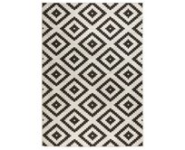 NORTHRUGS - Hanse Home koberce Kusový koberec Twin-Wendeteppiche 103129 schwarz creme – na ven i na doma - 80x250 cm Černobílá, Velké (190x270 cm a větší), Syntetický (umělý)