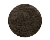 Ayyildiz koberce Kusový koberec Fluffy Shaggy 3500 brown kruh - 200x200 (průměr) kruh cm Hnědá, Střední (80x160 - 164x240), Syntetický (umělý)