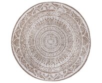 NORTHRUGS - Hanse Home koberce Kusový koberec Twin Supreme Linen kruh – na ven i na doma - 140x140 (průměr) kruh cm Hnědá, Malé (80x150 cm a menší), Syntetický (umělý)