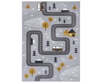 Hanse Home Collection koberce DOPRODEJ: 80x150 cm Dětský koberec Adventures Grey/mustard - 80x150 cm Šedá, Malé (80x150 cm a menší), Syntetický (umělý)