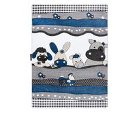 Dywany Łuszczów Dětský kusový koberec Petit Farm animals blue - 180x270 cm Modrá, Velké (190x270 cm a větší), Syntetický (umělý)