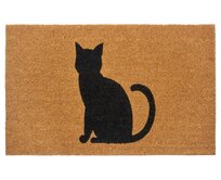 Hanse Home Collection koberce Rohožka Kočka - na ven i na doma - 45x75 cm Hnědá, Malé (80x150 cm a menší)
