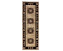 Nouristan - Hanse Home koberce Běhoun Herat Cream Melange - 80x240 cm Černá, Velké (190x270 cm a větší), Syntetický (umělý)