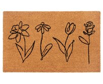 Hanse Home Collection koberce Rohožka Květiny - na ven i na doma - 40x70 cm Hnědá, Malé (80x150 cm a menší), Přírodní