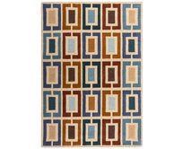 Flair Rugs koberce Ručně všívaný kusový koberec Illusion Retro Blocks Blue/Multi - 120x170 cm Vícebarevná, Střední (80x160 - 164x240), Přírodní