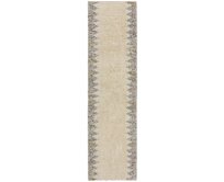 Flair Rugs koberce Ručně tkaný běhoun Minerals Border Black/White - 60x230 cm Bílá, Střední (80x160 - 164x240), Přírodní