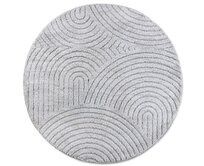ELLE Decoration koberce Kusový koberec New York Light Grey kruh - 160x160 (průměr) kruh cm Šedá, Střední (80x160 - 164x240), Syntetický (umělý)