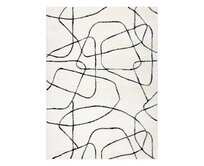 Dywany Łuszczów Kusový koberec Mode 8522 abstract cream/black - 200x290 cm Béžová, Velké (190x270 cm a větší), Syntetický (umělý)