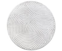 ELLE Decoration koberce Kusový koberec New York White kruh - 160x160 (průměr) kruh cm Bílá, Střední (80x160 - 164x240), Syntetický (umělý)