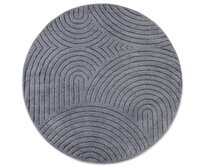 ELLE Decoration koberce Kusový koberec New York  Antracite kruh - 200x200 (průměr) kruh cm Šedá, Střední (80x160 - 164x240), Syntetický (umělý)
