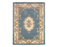 Flair Rugs koberce Ručně všívaný kusový koberec Lotus premium Blue - 75x150 cm Modrá, Velké (190x270 cm a větší), Přírodní