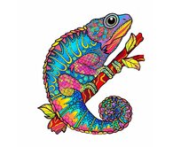 FULGENT WORLD Dřevěné Puzzle Dřevěná skládačka se zvířátky - Chameleón - velikost A4, 29x21cm