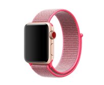 Apple Watch 42mm 44MM tkaný nylonový provlékací sportovní řemínek růžový