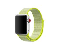 Apple Watch 42mm 44MM tkaný nylonový provlékací sportovní řemínek žluto zelený