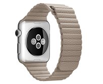 Apple Watch 42mm 44MM řemínek kožený provlékací béžový