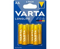 Alkalické tužkové baterie VARTA Longlife, AA (6 kusů)