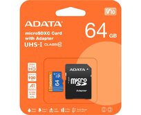 Paměťová karta microSDXC Adata 64GB, Class 10 / UHS-1 U1 + SD adaptér
