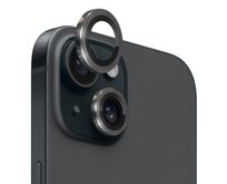 NORTHJO Sada pro iPhone 15 / 15 Plus – Tvrzené Sklo na Objektiv Fotoaparátu s Kovovým Kroužkem – Černé