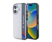 BMW IML Motorsport Vertical Stripe Zadní Kryt pro iPhone 16 Plus Šedý
