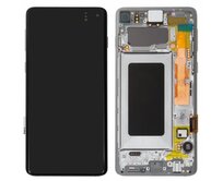 Samsung Galaxy S10 LCD displej Amoled včetně rámu bílý G973 (Service Pack)