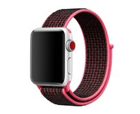Nylon řemínek pro Apple Watch 38-41mm - black / pink