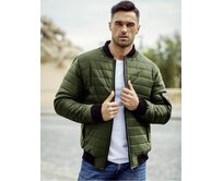 Pánská NEWSTYLE bunda prošívaná bomber jacket zelená Zelená, XL