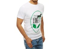 Pánské tričko T-shirt s potiskem bílé RX4154 Bílá, XXL