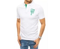 Pánské tričko s límečkem bílé STP Bílá, XXL